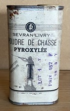 Ancienne Boite vide métal Poudre de chasse , Arme , Vintage