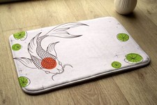Tapis de Bain Doux Douche Antidérapant 75x45 cm - Carpe Poisson Koi