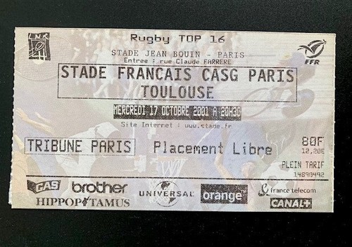 Ticket billet rugby stade - ticket,