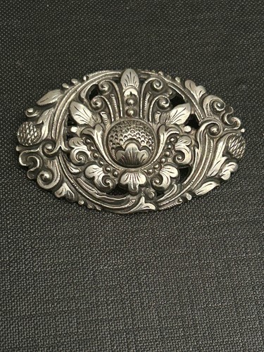 Ancien broche argent massif - en,