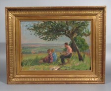 Albert Genta (1901-1989), Vintage French Painting, Plein Air Artist and Women 