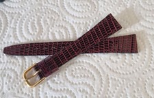 Bracelet de montre VINTAGE marque YONGER BRESSON en cuir LÉZARD 14 mm