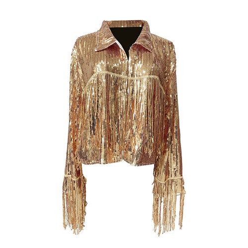 Femme paillette gland veste - paillette,