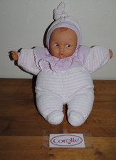 Doudou Poupon Poupée Babipouce COROLLE 2012 Rayé Rose Blanc 30 Cm