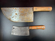 2 Ancien Couteau Feuille de Boucher l'énorme à été fabriqué par papy