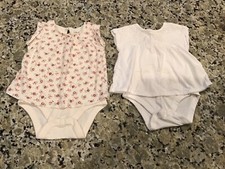 2 Baby Girl Body Double Shirts from Baby GAP, Size 6-12 Months
