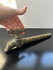 ROBINET DE TONNEAU ANCIEN ROBINET A CUVE OU BARIL XIXeme? XVIIIeme? TÊTE DAUPHIN