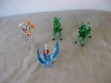 Beau lot de 4 sujets en verre