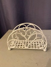 PRESENTOIR POUR SERVIETTES EN PAPIER EN FER FORGE BLANC