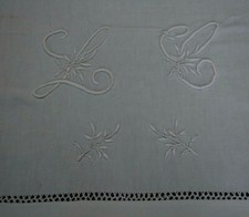 Drap En Lin 2 Personnes Brodé