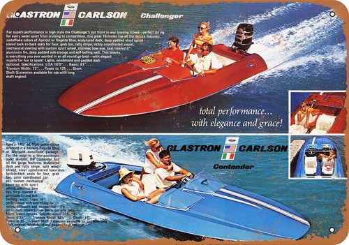 Metal sign 1970 glastron - -,
