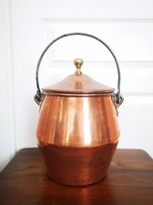 Ancien Vintage Chaudron en Cuivre et Laiton avec Couvercle 3 Kgs