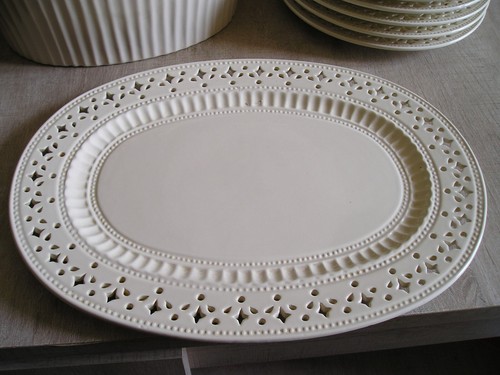 Grand plat ajoure service - plat,