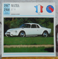FICHE MATRA JET VS 1967-1968 - EDITO SERVICE 1992 - TRES BON ETAT