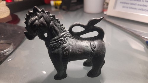 Statue lion gardien bronze - statue,