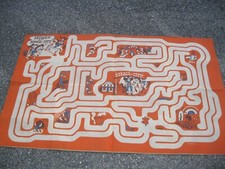 Vintage 80s Ancien GRAND TAPIS DE JEU DEDALL-CITY 159x97 Western Cowboys Indiens