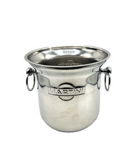 Seau À Glace MARTINI En Acier Inoxydable Vintage Logo Publicitaire Années 60 Bar