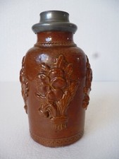 BEAUVAISIS - GRES AU SEL - POT A TABAC - BOUCHON ETAIN - 13 CM - TBE