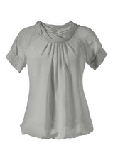 Blouse Femme Vivance À Froufrous En Georgette À Manches Courtes Grise 732906