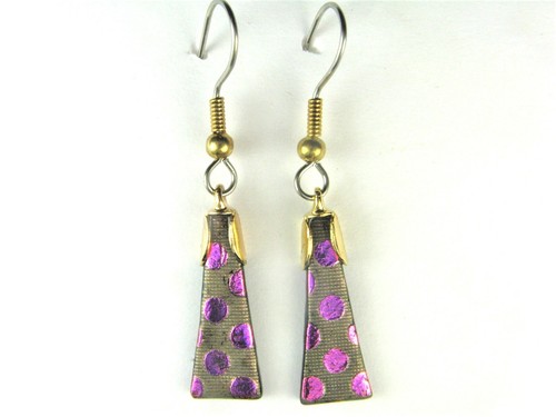 Earrings cranberry polka - earrings,