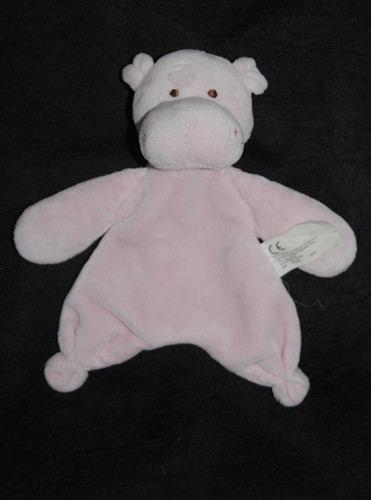 Doudou plat hippopotame - doudou, rose