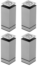 4x Pied de Meuble 58 - 150 MM Carré Aluminium la Table Armoire les Jambes
