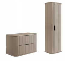 Ensemble meuble sous-lavabo ELEGANCE 80 cm beige + armoire murale