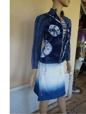 GILET ZIPPE BLEU JEANS & BLANC