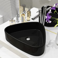 Evier Triangulaire Céramique Blanc Lavabo Lave-mains Salle de Bain vidaXL