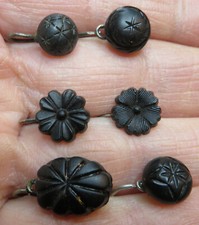 DORMEUSES UNIQUES  anciennes JAIS FRANCAIS montures ARGENT Lot de 6