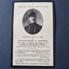 Avis Décès 1912 Casamajor École Polytechnique Image Pieuse Holy Card Santino