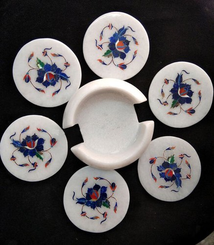 Marbre thé coaster set - marbre,