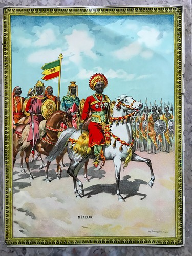 Affiche chromo jeu ménélik - chromo,