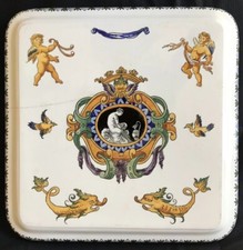 Gien modèle Renaissance dessous de plat signé/Gien Antique TABLE MAT