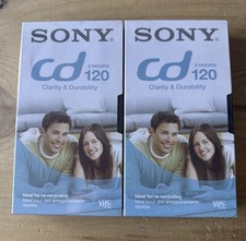 Lot De 2 Cassette Vierge Sony VHS CD 120 Sous Blister Scellé 2h