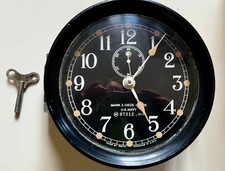 RARE, U.S. NAVY - AUTHENTIQUE HORLOGE DECK CLOCK MARK I - DATEE 1941 - AVEC CLÉ
