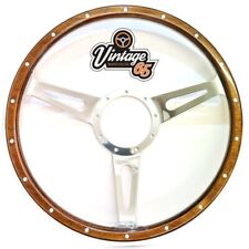 Classique Voiture Bois Jantes Direction Roue 16 " Plat 9 Trou Style Rétro Riveté