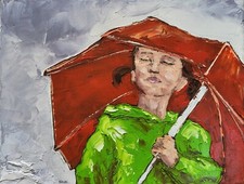 Toile originale de NOLAC 35x27 cm bonheur paisible - peinture au couteau