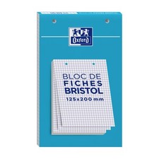 [400167359] Oxford Bloc de 30 fiches bristol 125X200 perforées Q5/5 blanc