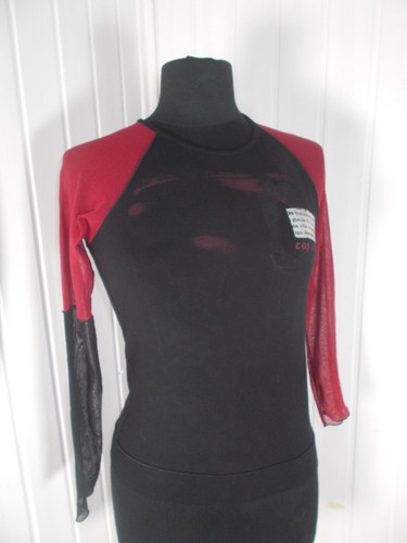 Y2k shirt top noir stretch - noir,