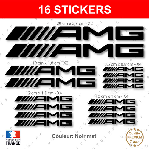 Stickers amg noir mat - amg, 16