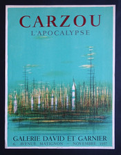 CARZOU Affiche originale de 1957 lithographie Mourlot Exposition Galerie Paris