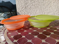 Bol rétractable vert avec couvercle tupperware 2L