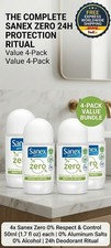 4x Sanex Zero 0% Respect &