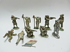 7 soldats en aluminium Quiralu et autres marques - Motard, chien de traineau...