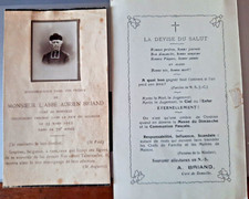 Avis Décès Abbé Adrien Briand Curé de Donville Manche 1922 + La Devise du Salut