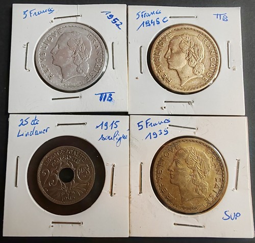 Lot rares monnaies francs - lot,