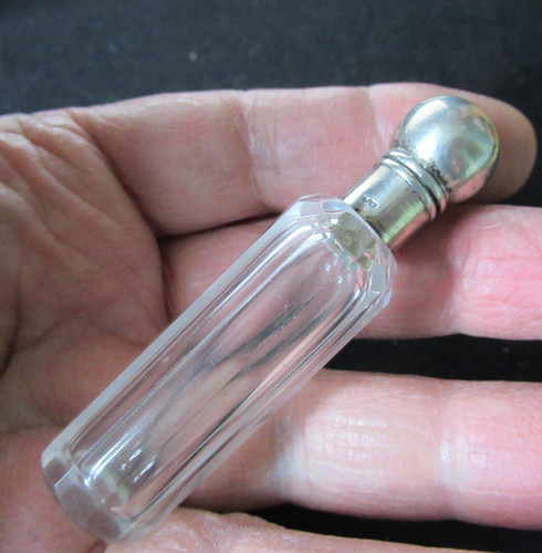 Ancien flacon cristal argent - cristal,