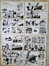 FORTON HISTOIRES DE L'ONCLE PAUL 4 PLANCHES LE TORPILLAGE DU LUSITANIA 1953