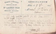 12 AVEYRON MILLAU, tanneur, LAURET FILS 1894 cuir, tannerie